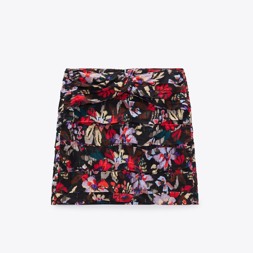Zara Floral Print Mini Skirt